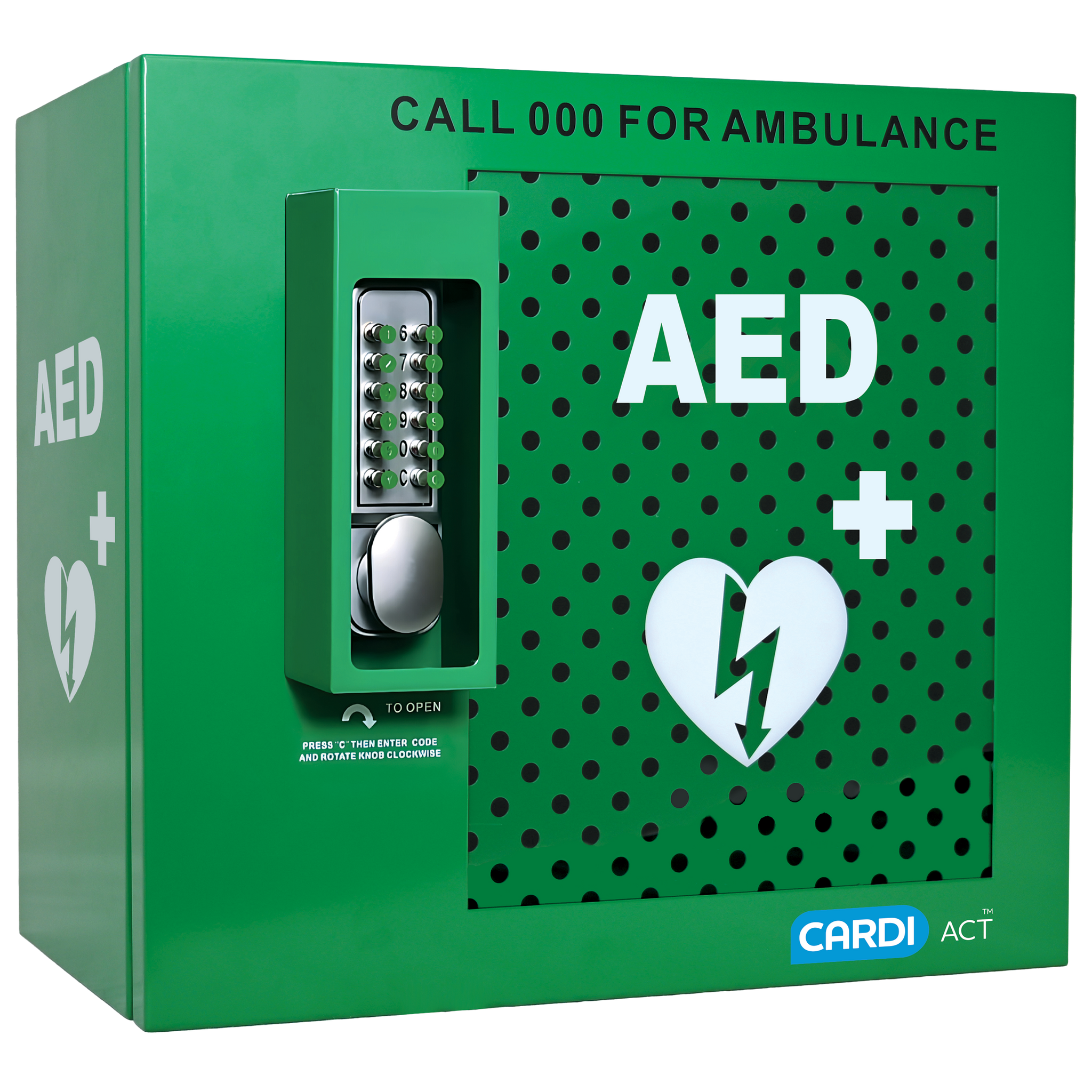CARDIACT Alarmed Outdoor AED Cabinet with Lock 48 x 47 x 31cm