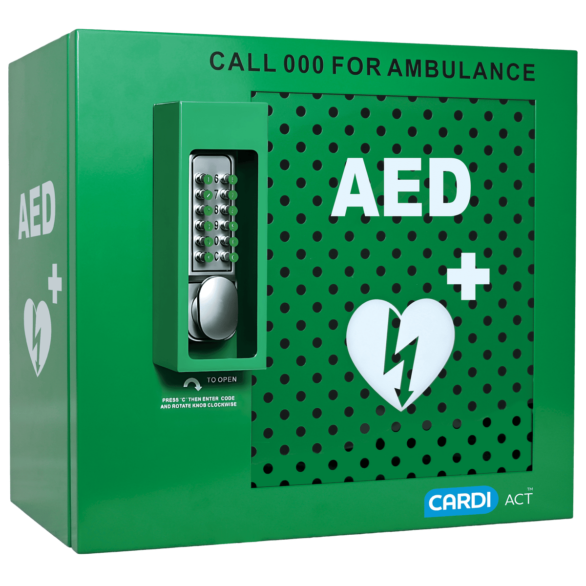 CARDIACT Alarmed Outdoor AED Cabinet with Lock 48 x 47 x 31cm