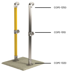Manufactured from heavy-duty galvanized steel, these stanchions are built to withstand harsh outdoor environments, resisting corrosion and mechanical wear over long-term use.
