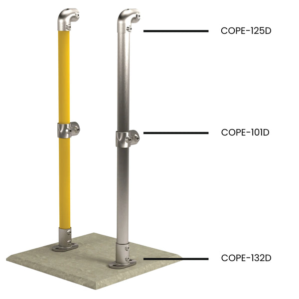 Manufactured from heavy-duty galvanized steel, these stanchions are built to withstand harsh outdoor environments, resisting corrosion and mechanical wear over long-term use.