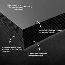 3mm Corflute Protection Sheet – 350gsm (1830 x 1220mm) Black