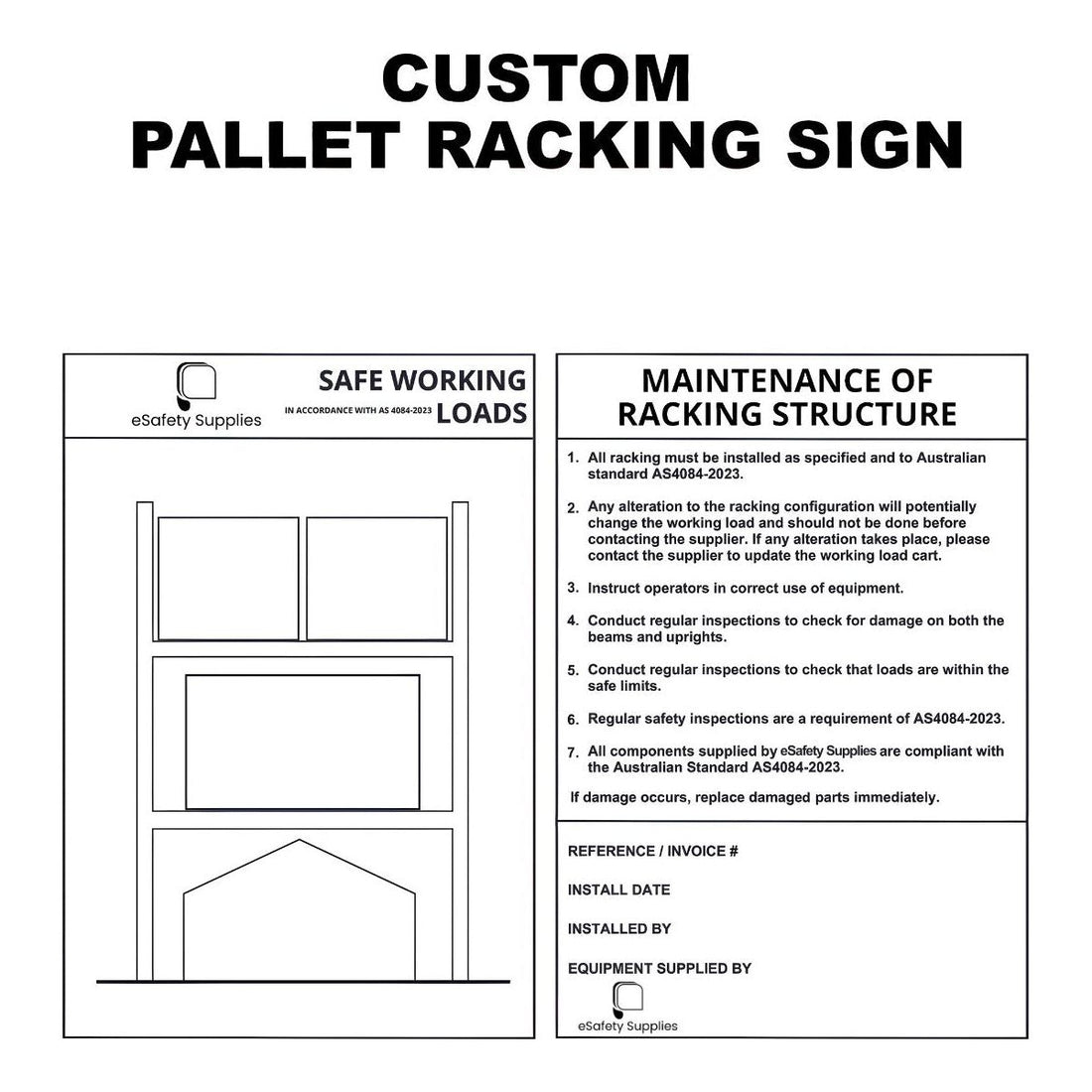 Pallet Racking Sign 3.5 kg 450mm x 600mm