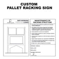Pallet Racking Sign 3.5 kg 450mm x 600mm