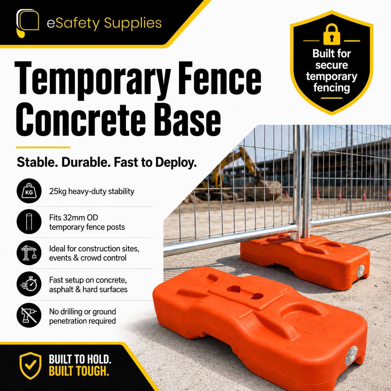 Temporary Fence - Concrete Base / Feet - Construction Temporary Fencing