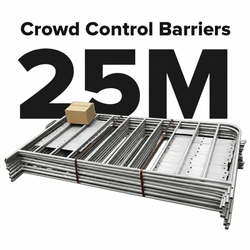 Galvanised Crowd Control Barriers - 25m Pack