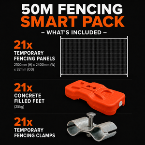 Construction Temporary Fence Pack - 50m - Construction Temporary Fencing