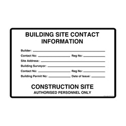 Construction Site Sign - Contact Information