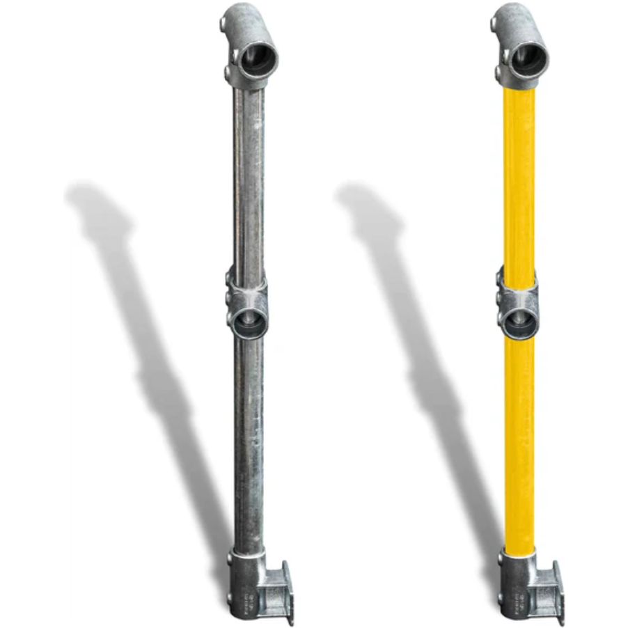 Cope Modular Rail - Angled Through Stanchion - Wall Mount