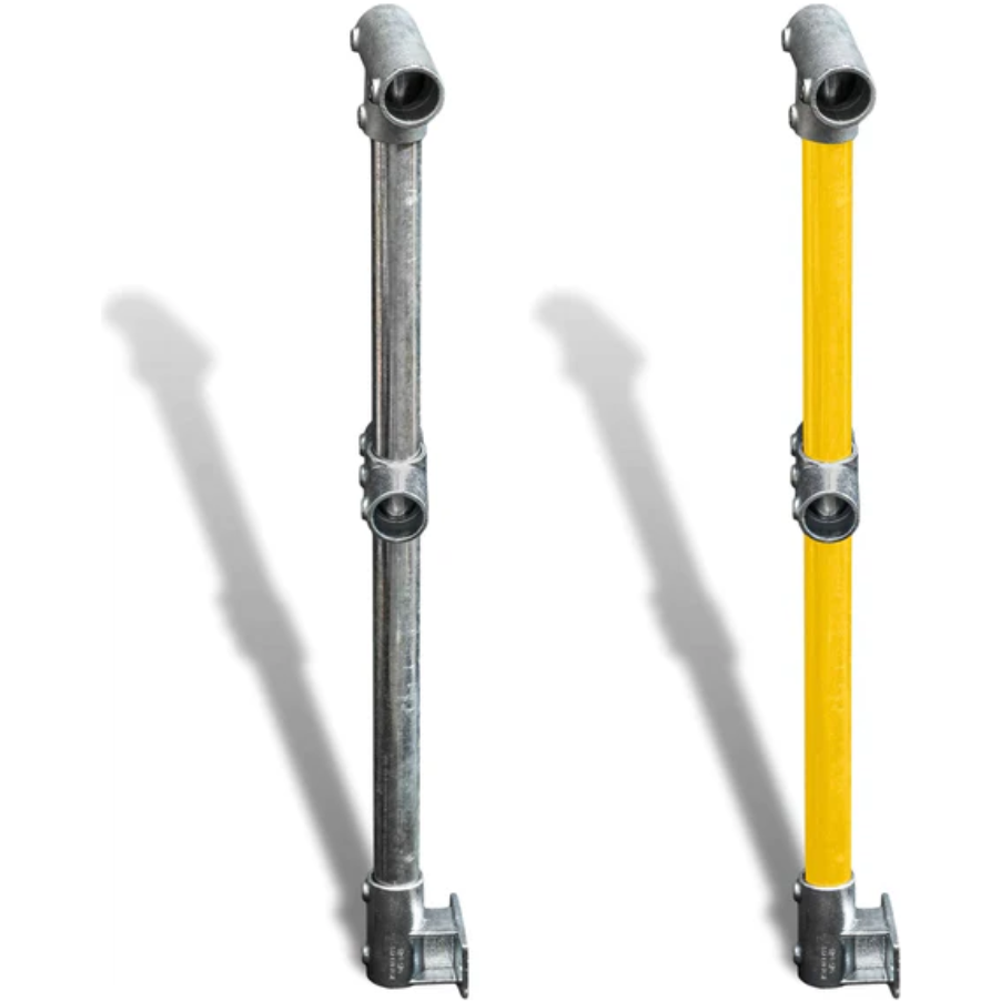 Cope Modular Handrail - Angled Through Stanchion - Wall Mount 35 kg Color Powder Coated Yellow CMH-ATS-WM-Y