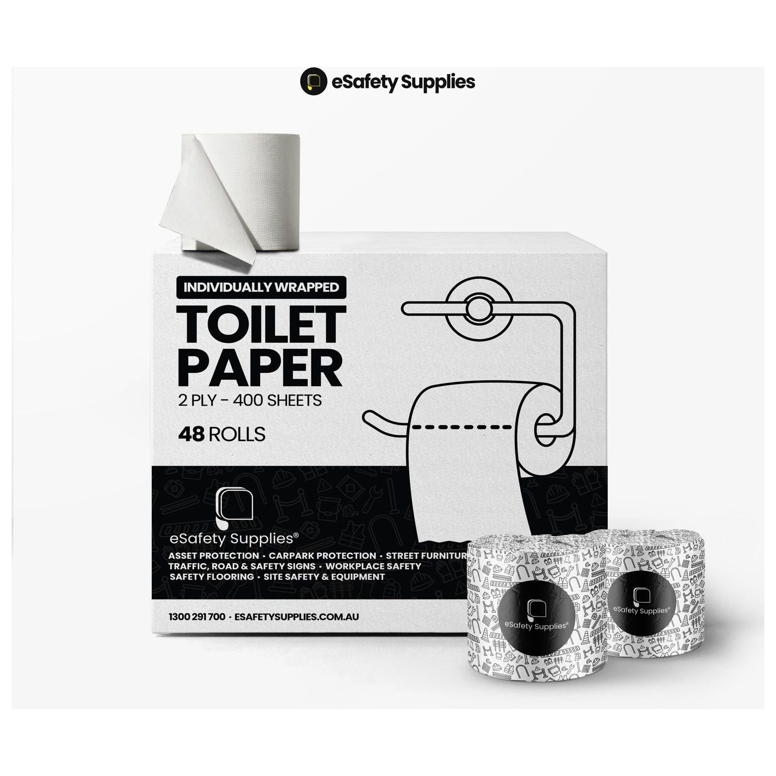 eSafety Premium 2-Ply Toilet Tissue – 400 Sheets x 48 Rolls