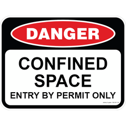 Danger Sign - Confined Space Entry By Permit Only 0.7 kg 600X450 Material Poly ES-DSCSEBPO-P-600X450