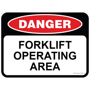 Danger Sign - Forklift Operating Area 3.5 kg 300mm x 450mm