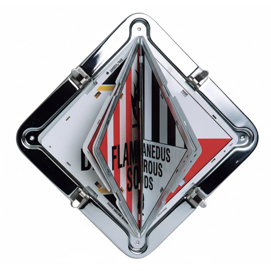 Dangerous Goods Flip Kit Diamond Book, 15-Class Hazmat Placard Kit with Heavy Duty Clips for Transport Compliance.
