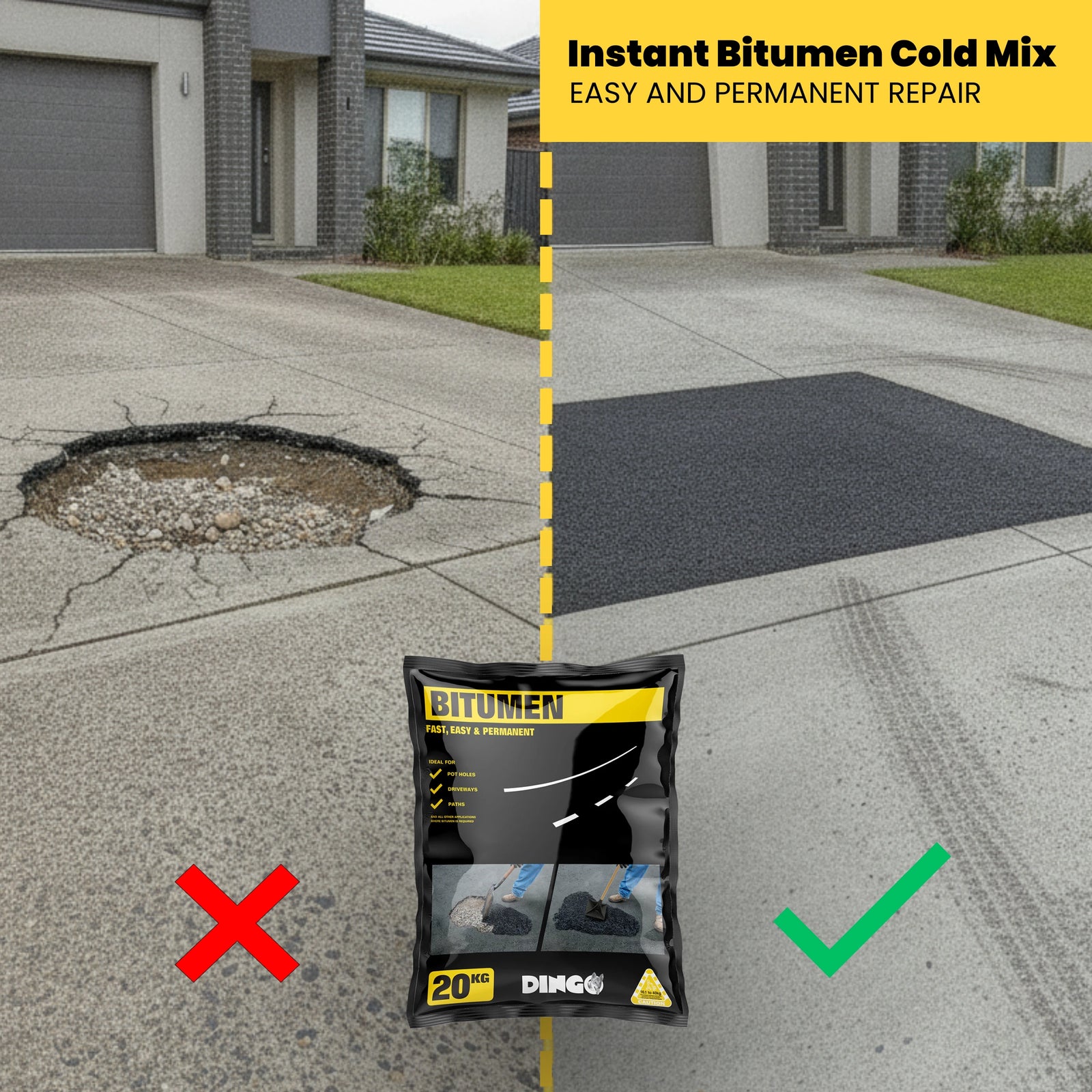 Dingo Instant Bitumen Cold Mix Asphalt - 20kg