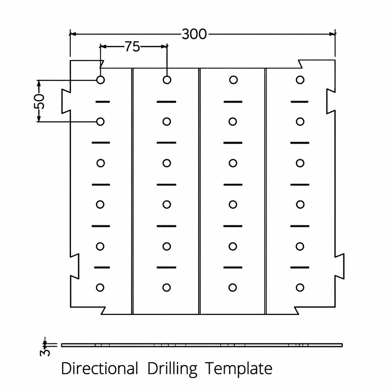 Tactile Installation Drilling Template 300mm x 300mm