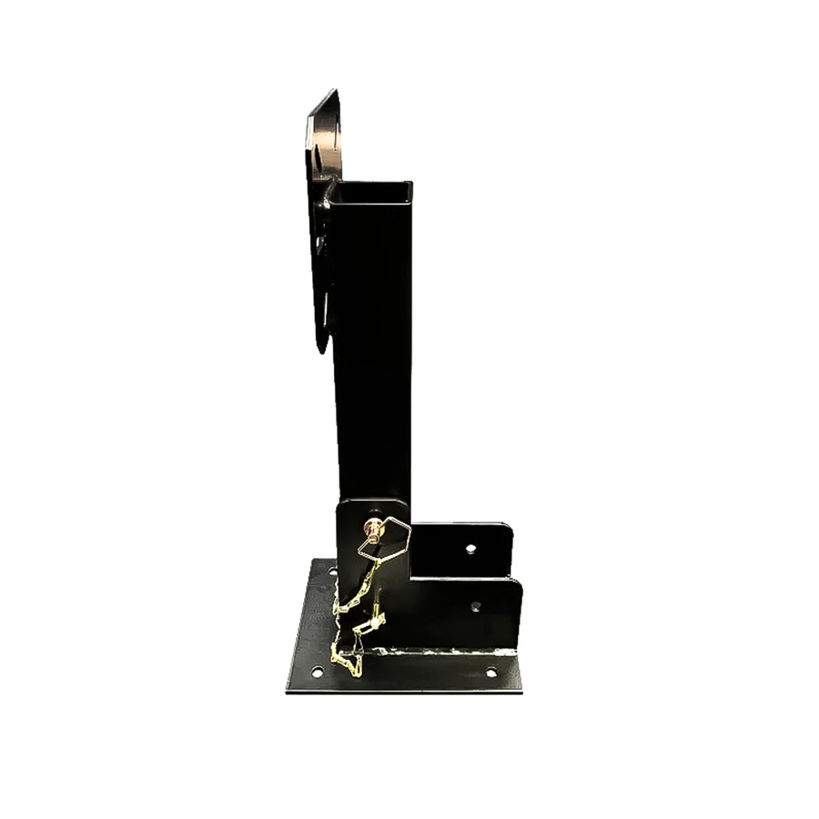 Constructed from zinc-coated steel with a black powder-coated finish, making it highly durable for exterior applications where it is exposed to the elements.