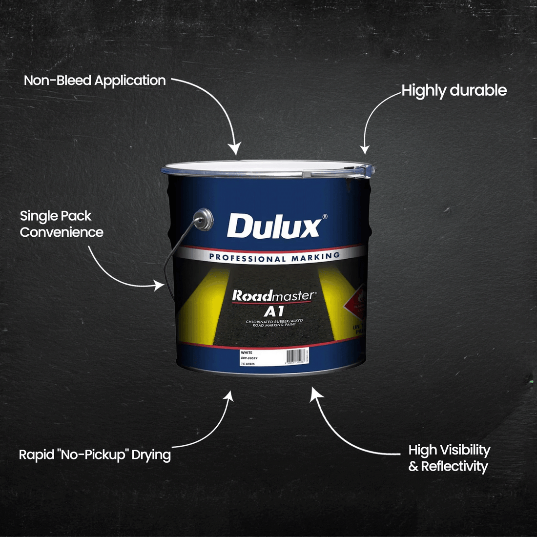 Dulux A1 Roadmaster Line Marking Paint - 15L