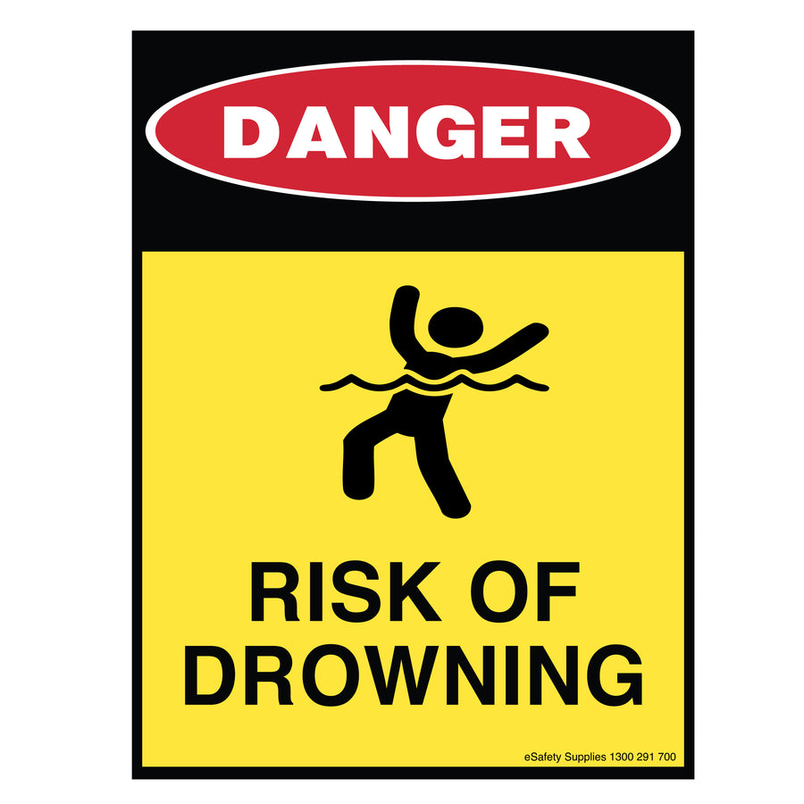 Rich Risk Drowing Danger Sign - Risk Of Drowning – eSafety Supplies