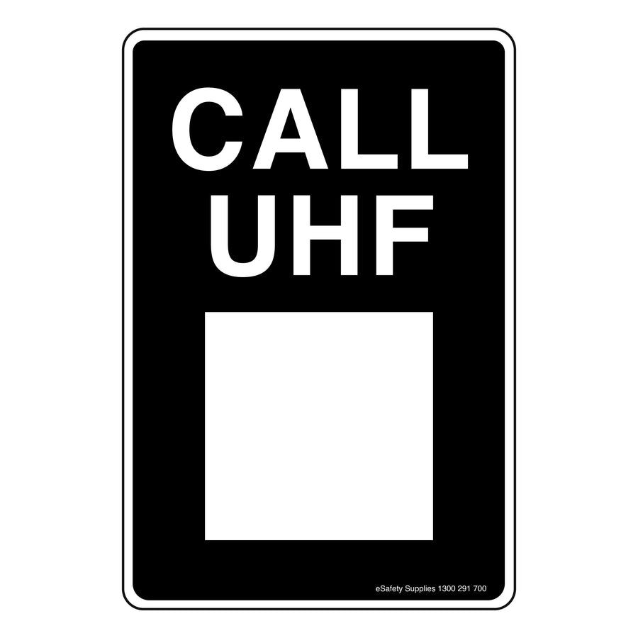 Notice Sign - Call UHF Channel Sign with blank space to write channel number