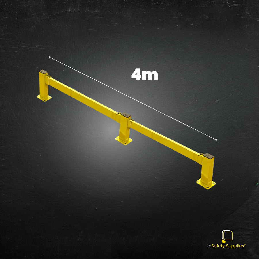 [Unleashed Pedestrian Barrier System], High-Visibility Modular Safety Railing for Industrial Walkways.