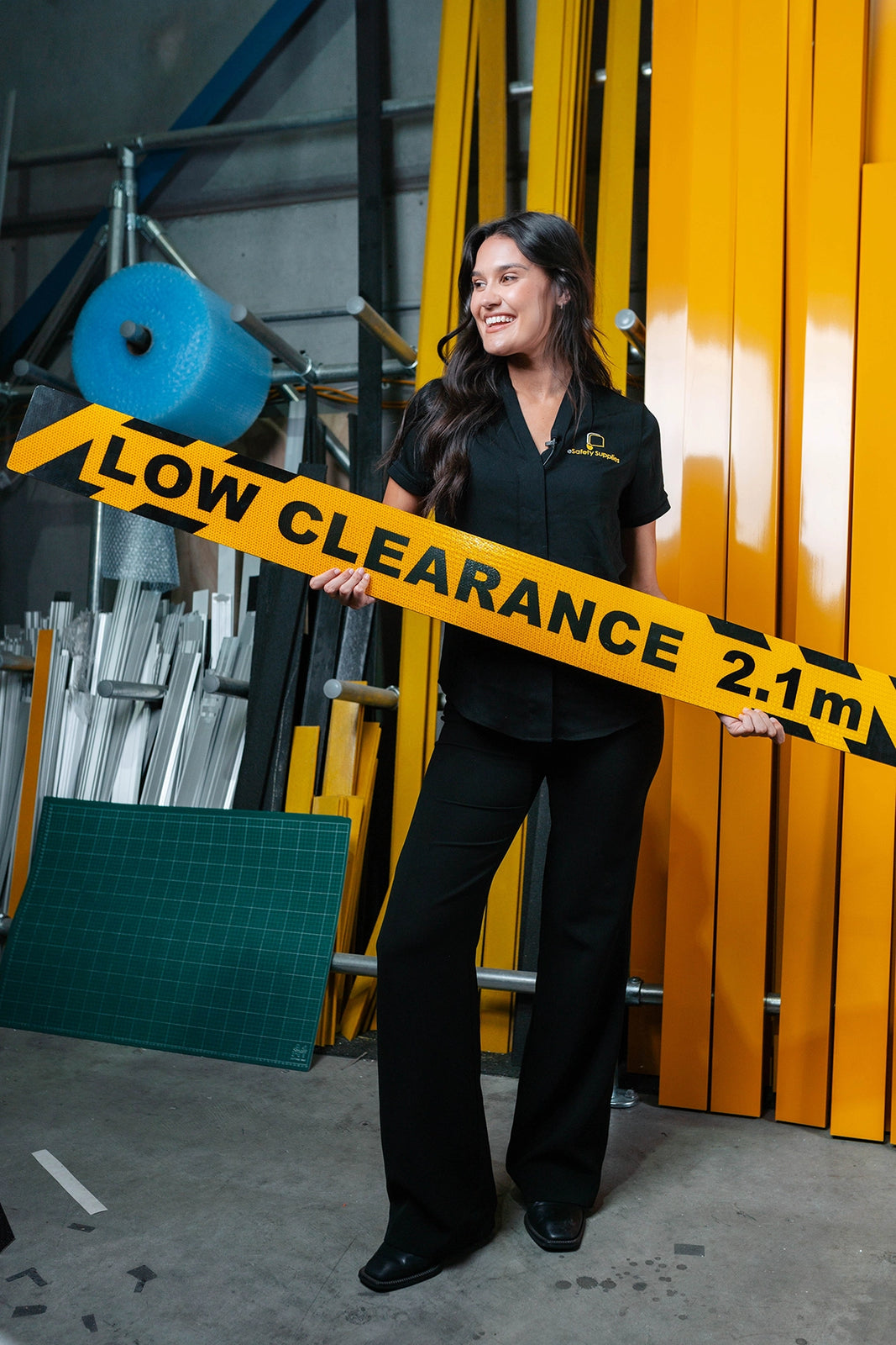 Low Height Clearance Aluminium Reflective Sign - 1.5m x 150mm