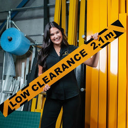Low Height Clearance Aluminium Reflective Sign - 1.5m x 150mm