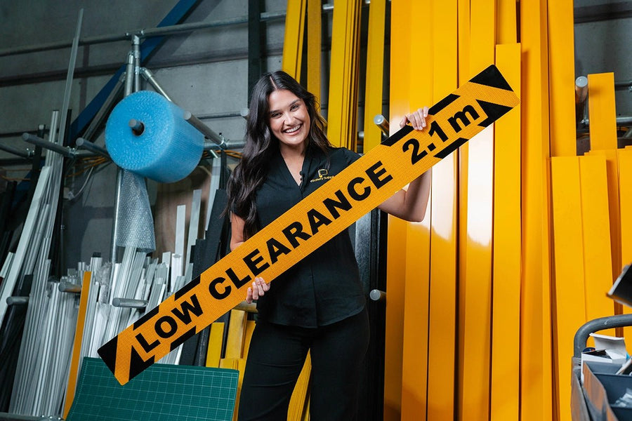 Low Height Clearance Aluminium Reflective Sign - 1.5m x 150mm