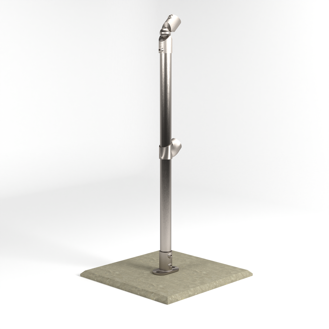 Cope Modular Handrail - End Stanchion (Rise Adjustable) - Base Mount