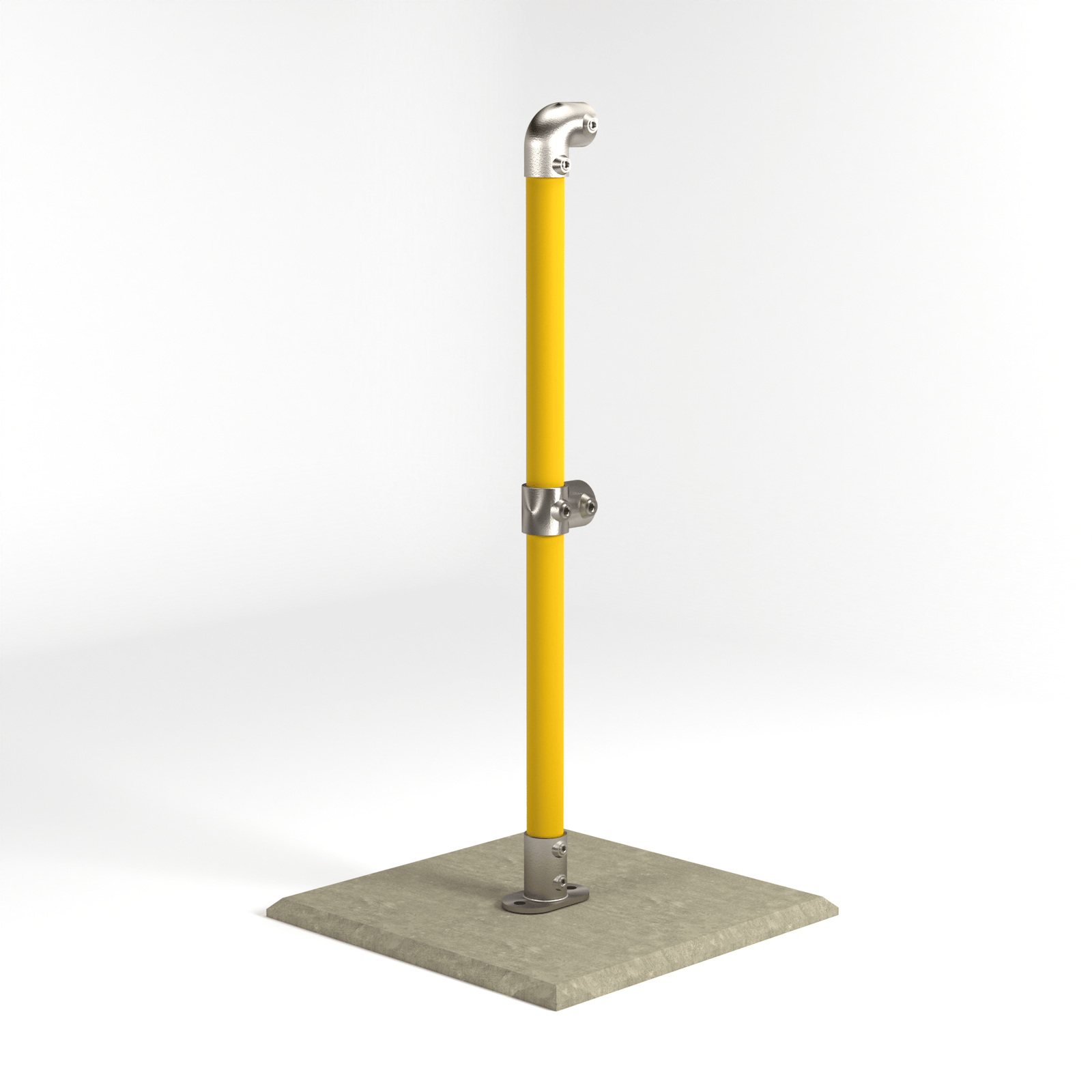 Available in Safety Yellow powder coating for high-risk zones or a Classic Galvanized finish for a professional, understated look in commercial and residential settings.