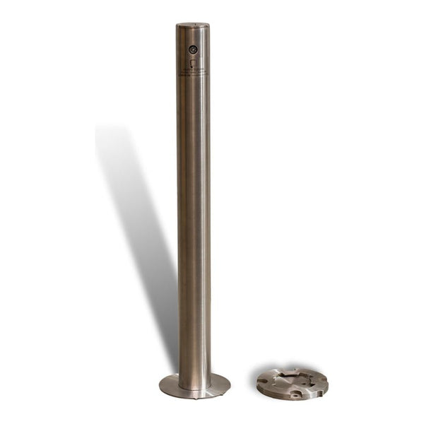Removable Surface Mount Bollard - 90mm Stainless Steel Key Lock
