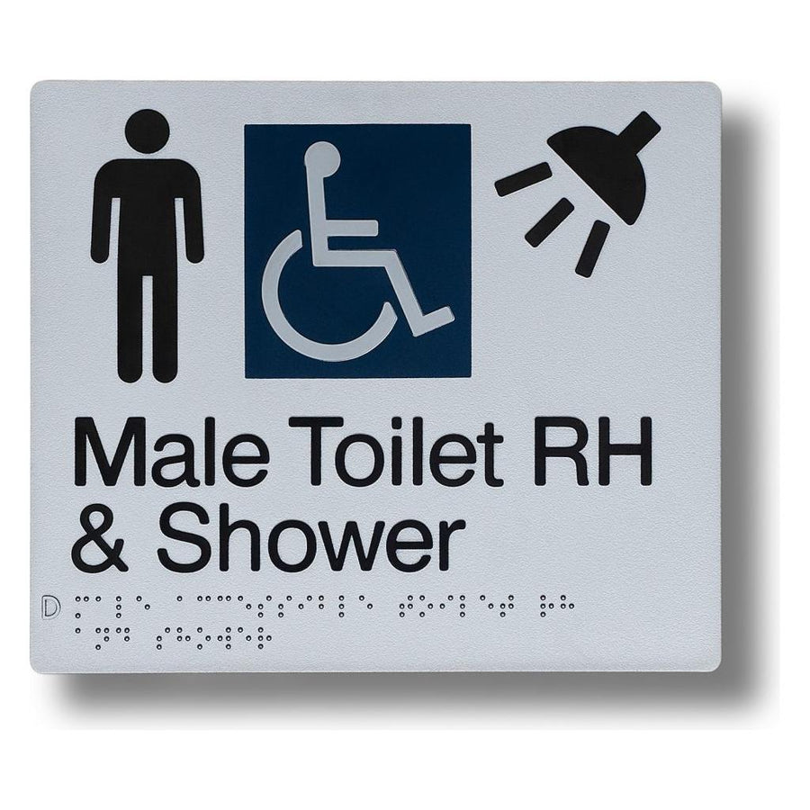 Male Toilet & Shower (Accessible) Sign 3.5 kg size-and-type Male Toilet & Shower (Accessible) - 210x180mm BS-MTA-S