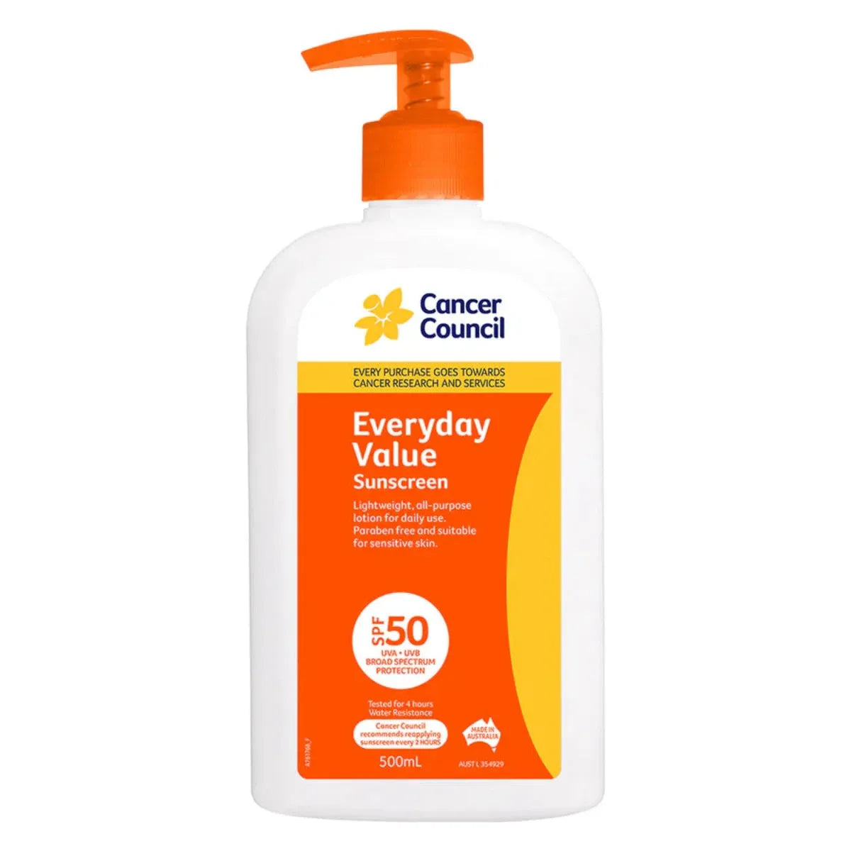 CCA Everyday Value Sunscreen SPF50 500ml