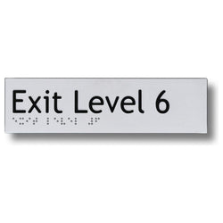 Exit Level Signs 3.5 kg 180mm x 50mm Braille-exit-sign Exit Level 6 BS-EL6