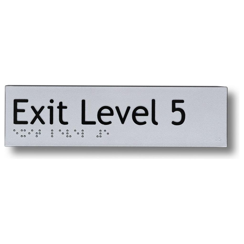 Exit Level Signs 3.5 kg 180mm x 50mm Braille-exit-sign Exit Level 5 BS-EL5