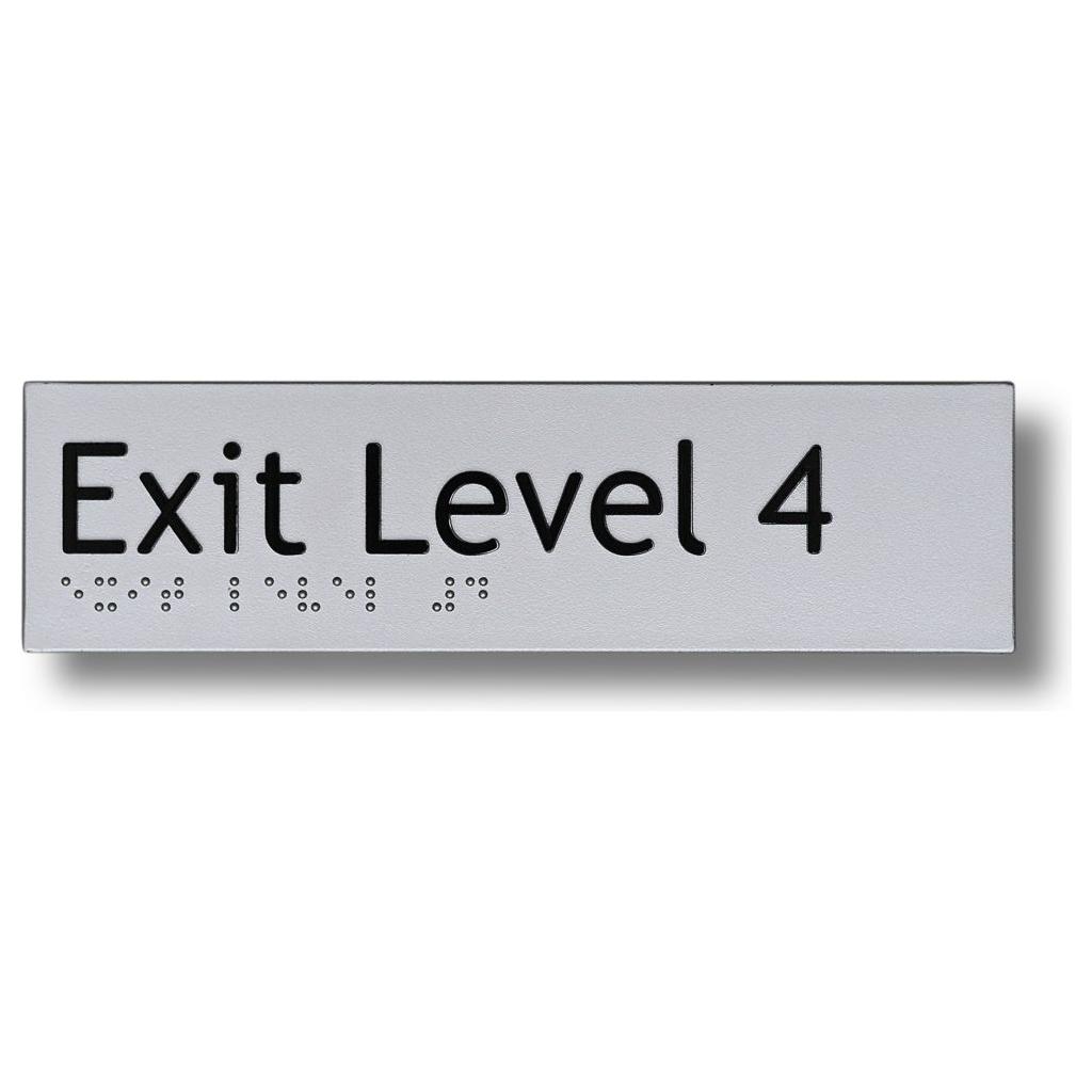 Exit Level Signs 3.5 kg 180mm x 50mm Braille-exit-sign Exit Level 4 BS-EL4