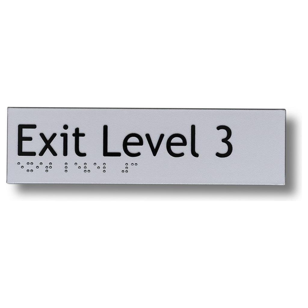 Exit Level Signs 3.5 kg 180mm x 50mm Braille-exit-sign Exit Level 3 BS-EL3