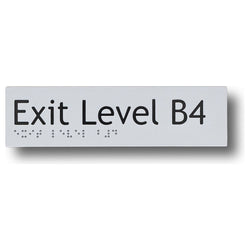 Exit Level Basement Signs 3.5 kg 180mm x 50mm Braille-exit-sign Exit Level B4 BS-ELB4