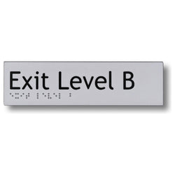 Exit Level Basement Signs 3.5 kg 180mm x 50mm Braille-exit-sign Exit Level B BS-ELB