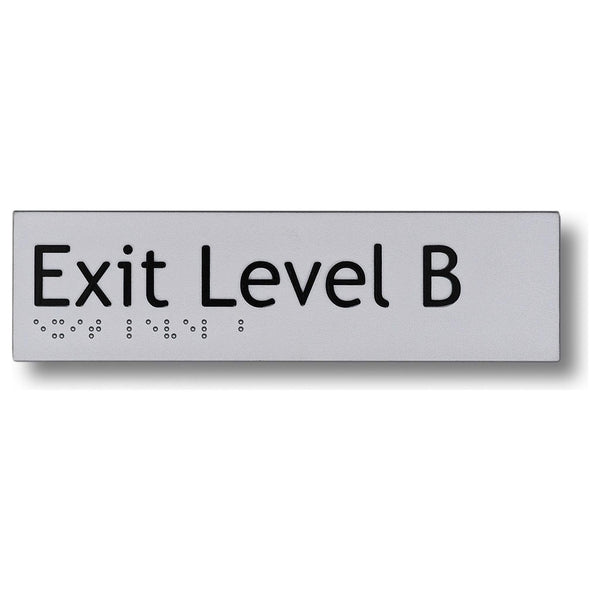 Exit Level Basement Signs 3.5 kg 180mm x 50mm Braille-exit-sign Exit Level B BS-ELB