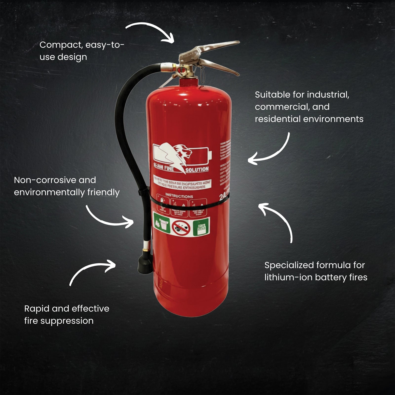 F-500 Fire Extinguisher suitable for Lithium-Ion Battery Fires