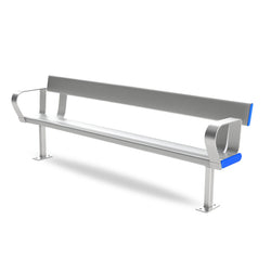 Aluminium Bench Seat With Backrest and Arm Rests - Surface Mounted