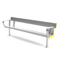 Aluminium Bench Seat With Backrest and Arm Rests - Surface Mounted