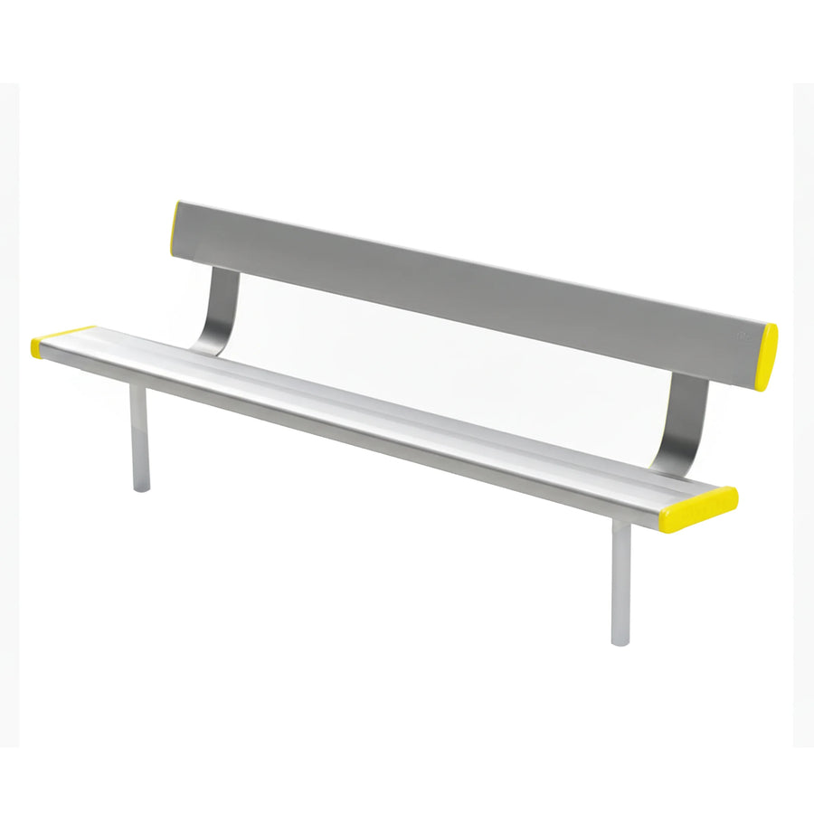 Aluminium Bench Seat With Backrest - In Ground