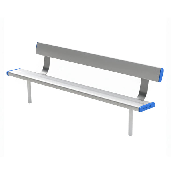 Aluminium Bench Seat With Backrest - In Ground