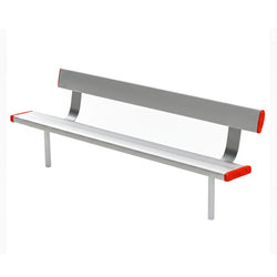 Aluminium Bench Seat With Backrest - In Ground