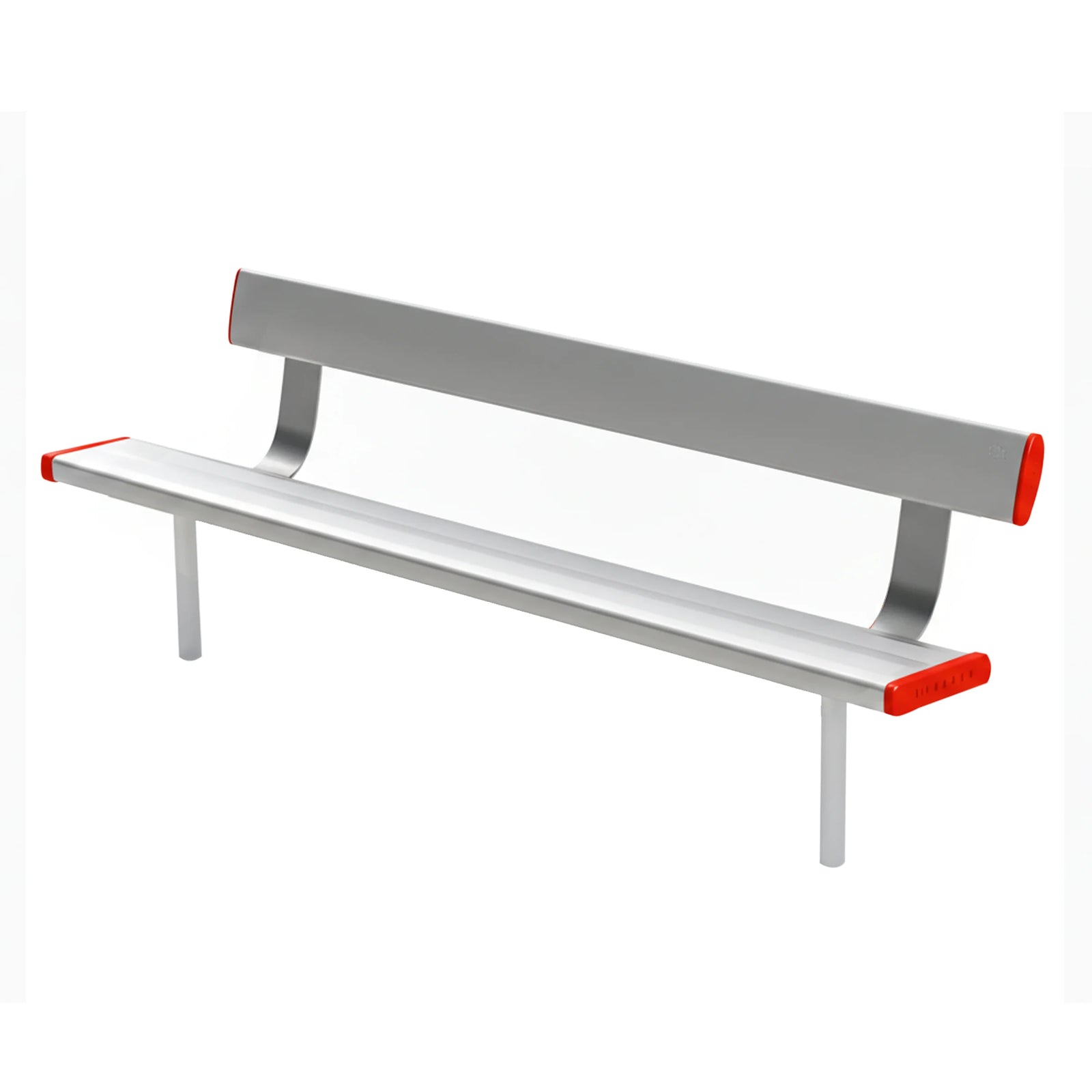Aluminium Bench Seat With Backrest - In Ground