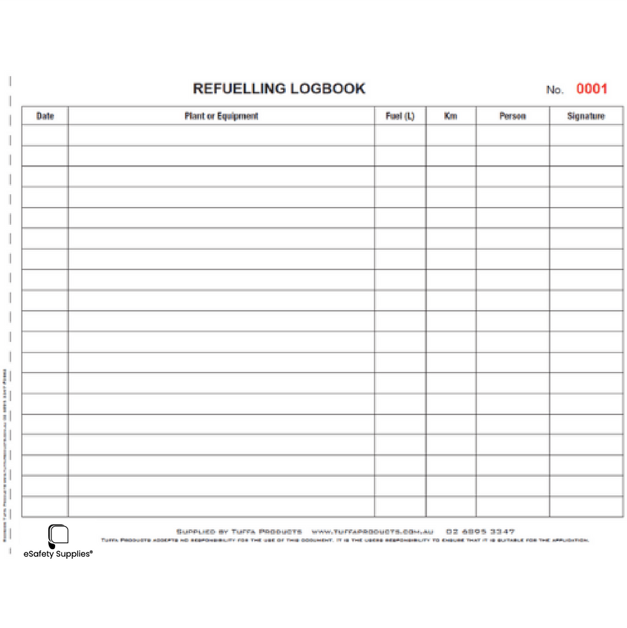 Refuelling Checklist.pdf Fuel Refuelling Logbook – eSafety Supplies
