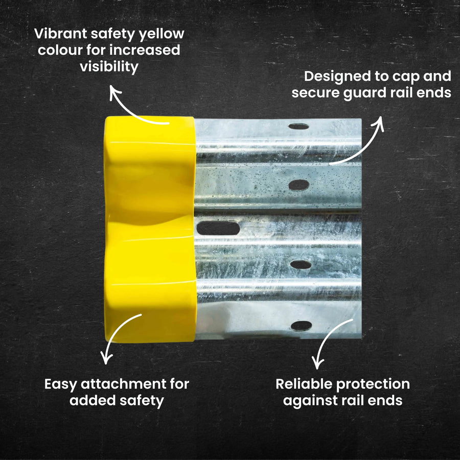 Yellow Guard Rails With Caps Guard Rail W Beam Yellow Rubber Sock – eSafety Supplies