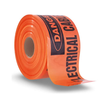 Mains Marker Tape, Buried Electrical Main Below - 150mm x 500m (ORANGE)