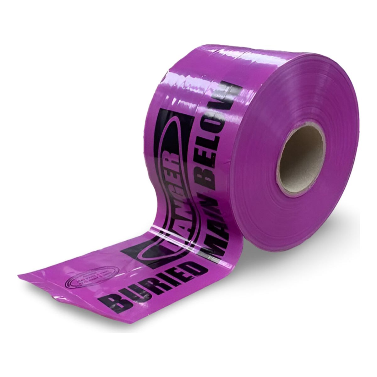 Mains Marker Tape, Buried Raw Water Main Below - 150mm x 500m (LILAC)